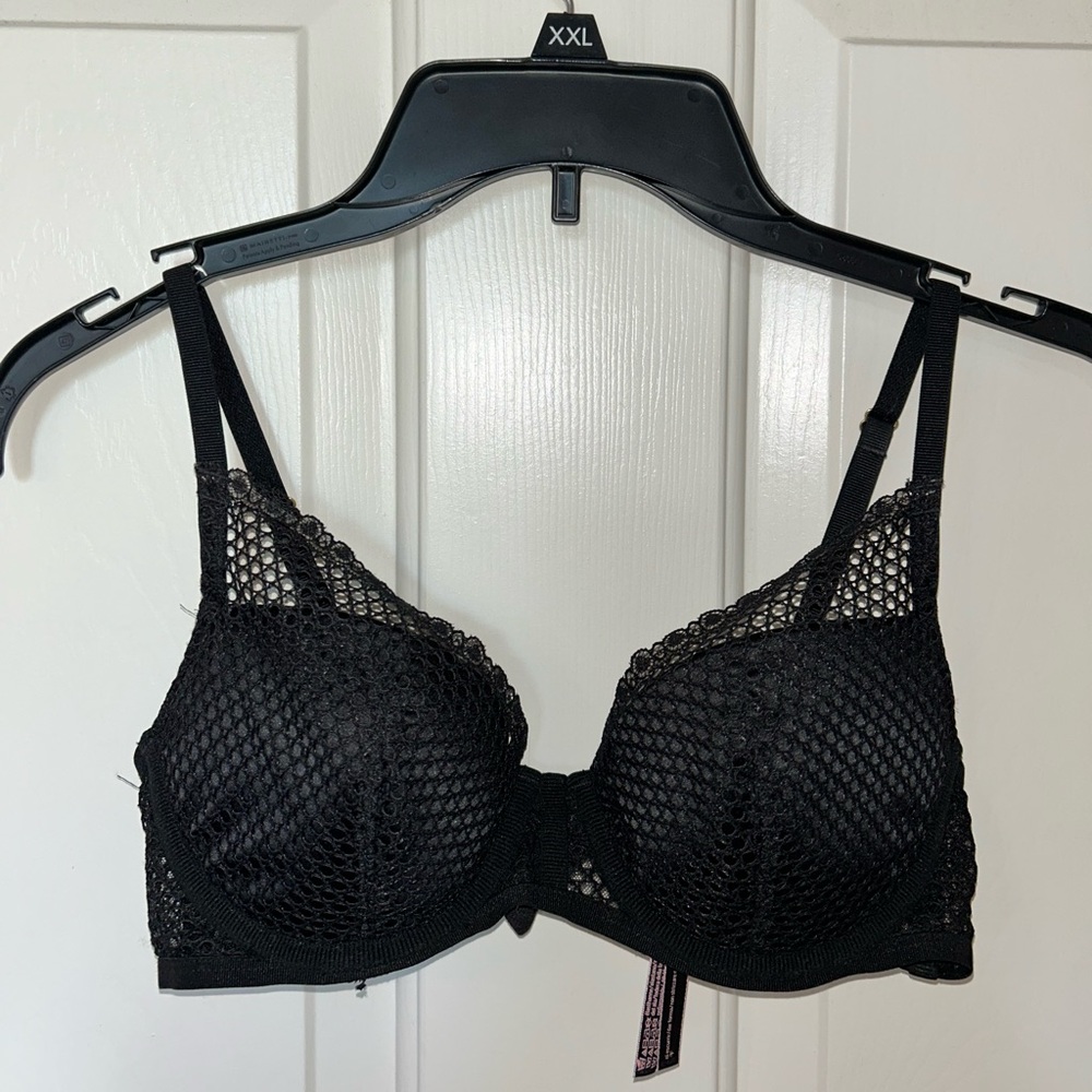 Black Mesh Netting Bra